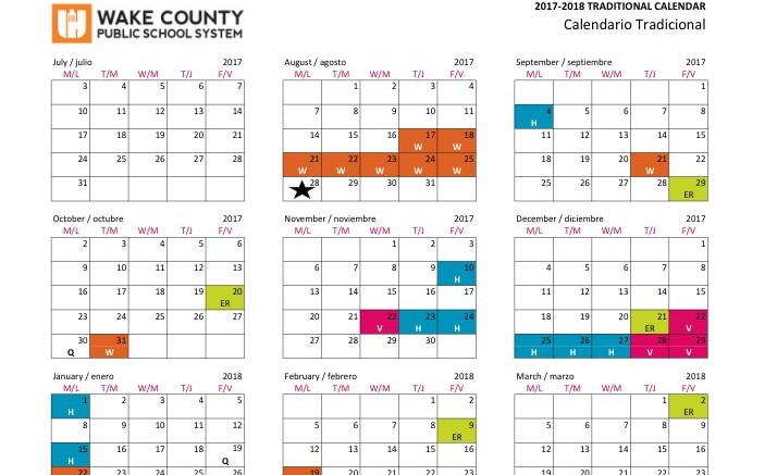 Wake County Calendar Traditional 2022 Printable Calendar 2022