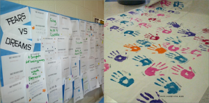 On Wednesday, April 16, students gathered to take the pledge against dating violence. Students handprinted large posters, signing their names, promising to use their hands for good and not harm in relationships. 