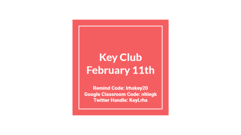 Key Club Announces February Service Project