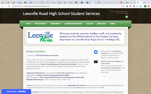 College Resources Available to Leesville Seniors