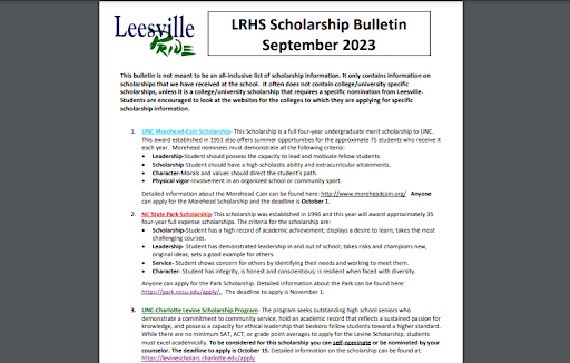 September Scholarship Bulletin