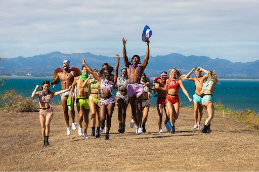 Pictured, the Love Island cast before one of their challenges. These singles are entering a summer filled with love and drama. (Photo courtesy of Nicole Jacky’s Instagram).